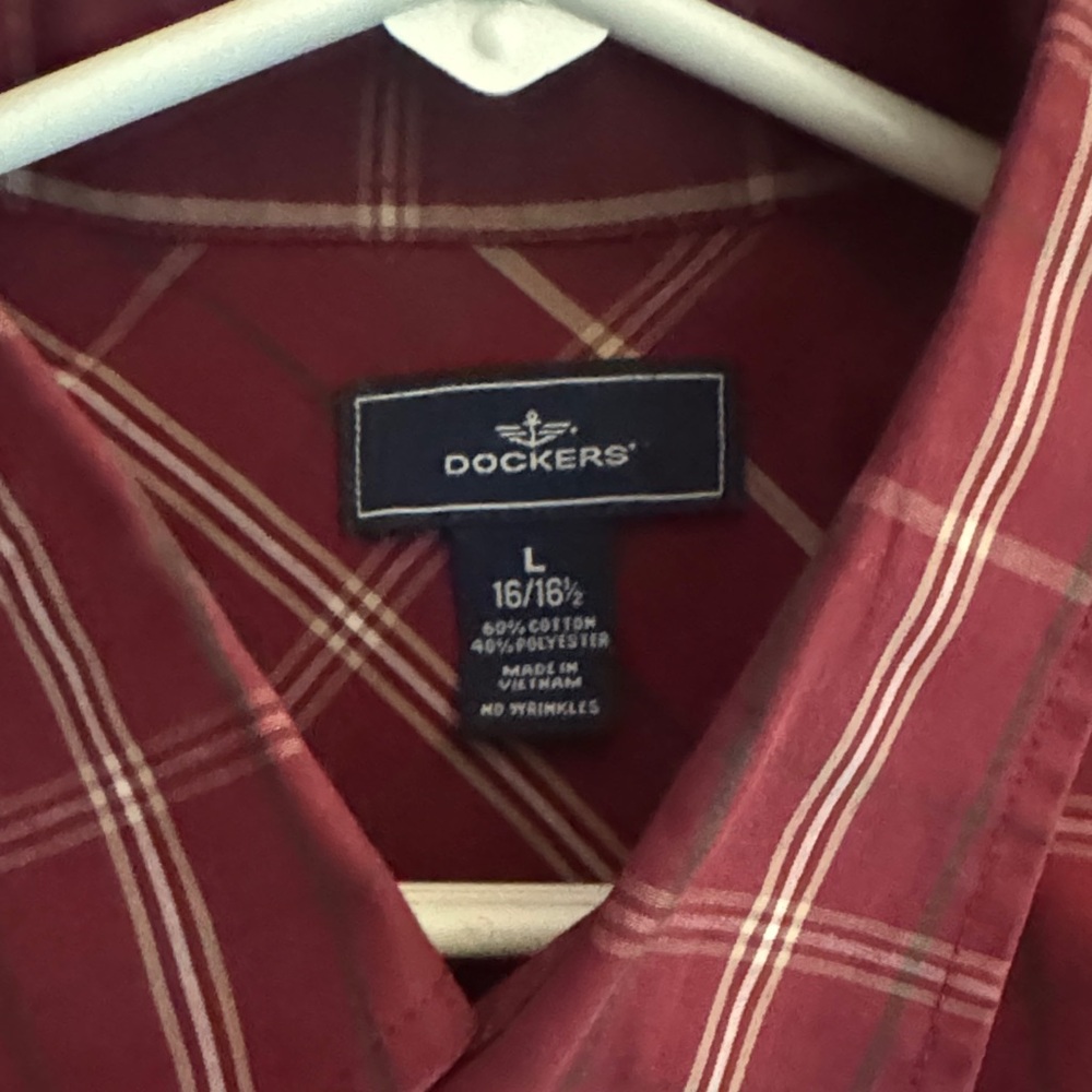 Dockers Red Plaid Button-Down Shirt